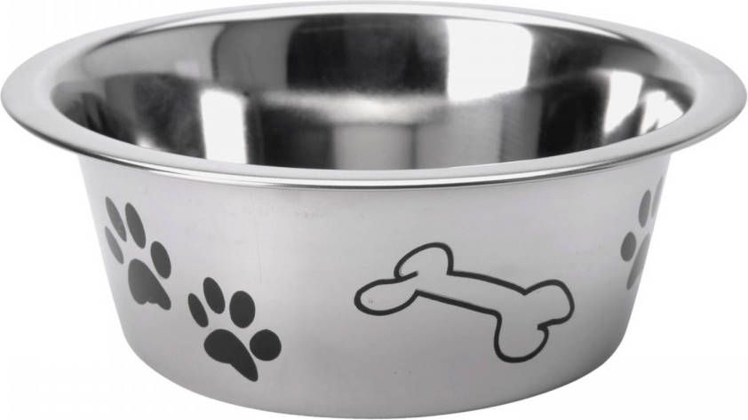 Dogs Collection Hondenvoer En Drinkbak 750 Ml Rvs 16 X 6 Cm Grijs