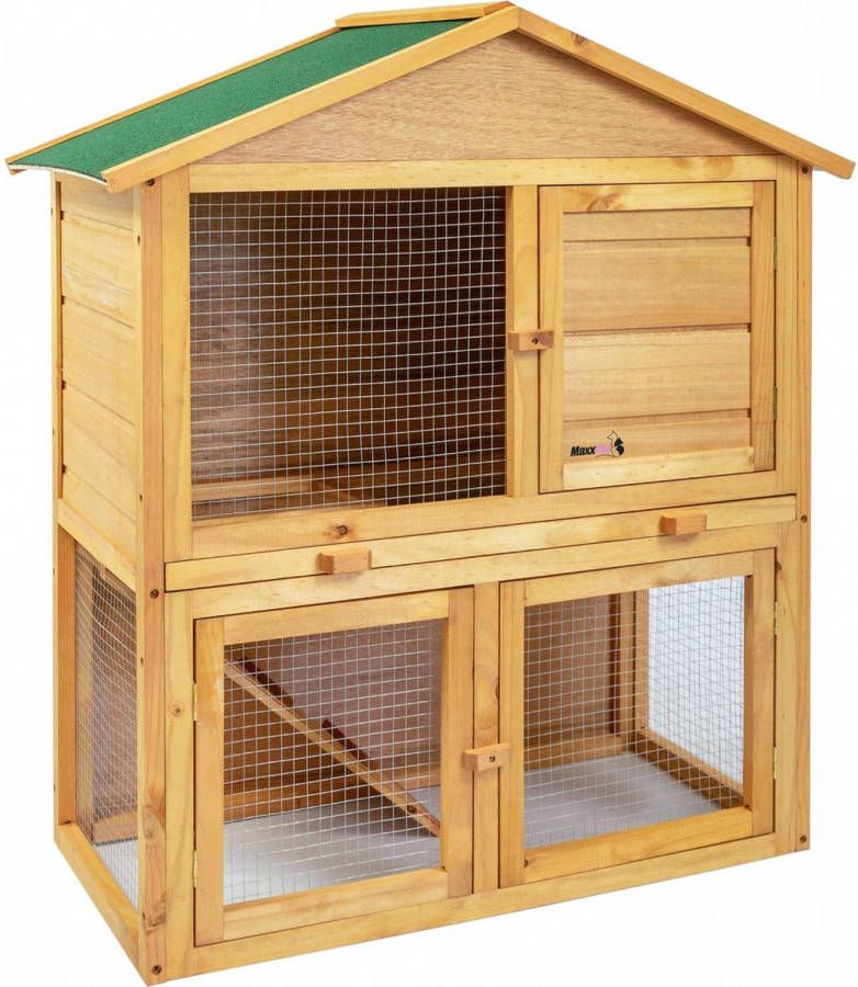 MaxxPet Konijnenhok Jana Kippenhok Hok Bruin 85 X 45 X 97cm