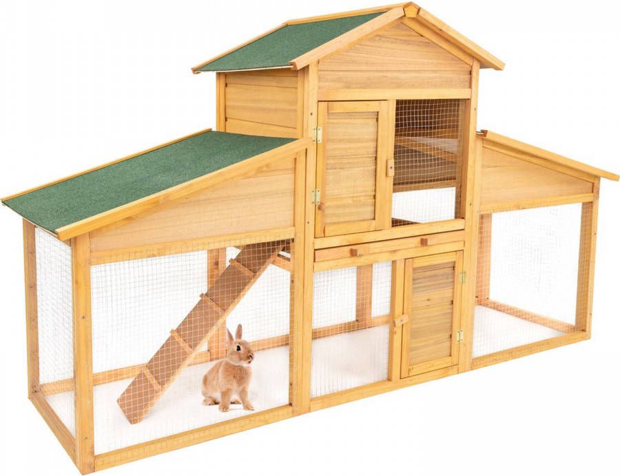 MaxxPet Konijnenhok Lisa Kippenhok Hok Bruin 175 X 57 X 110cm