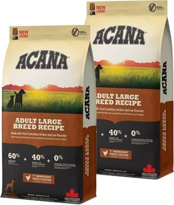 Acana Heritage Adult Large Breed Hondenvoer Kip Kalkoen 17 kg