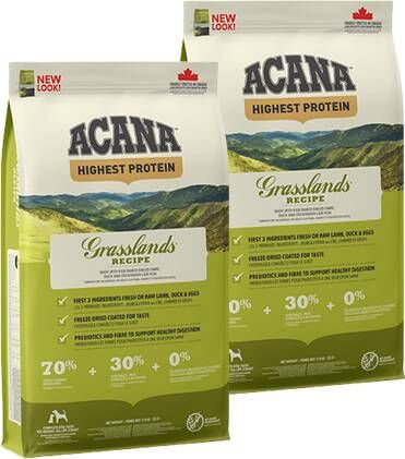 Acana Regionals Grasslands Dog Lam&Eend&Witvis Hondenvoer 11.4 kg