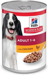 Hill's Hill&apos, s Adult kip nat hondenvoer(blik 370 gr)2 trays(24 x 370 gr )
