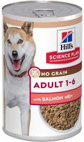 Hill's Hill&apos, s Adult No Grain met zalm nat hondenvoer 363g blik 2 trays(24 x 363 gr )