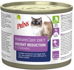 Prins NatureCare Diet Weight Reduction & Diabetic natvoer kat 1 tray(6 x 200 gr )