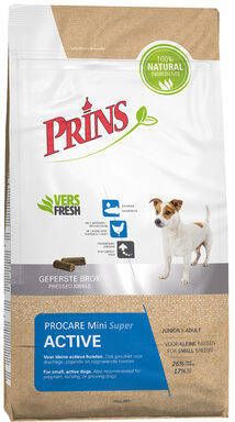 Prins ProCare Mini Super Active hondenvoer 3 kg + Gratis Prins NatureCare Worst