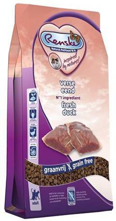 Renske Kat Super Premium Adult Verse Eend 6 kg + Gratis 3x 100 gram Renske beloning hartjes Eend