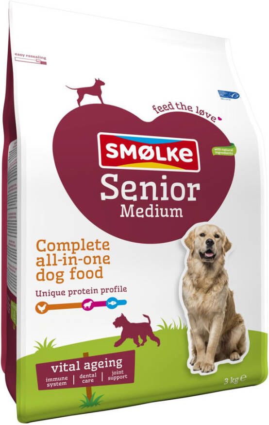 Smolke Senior Medium Kip&Lam&Vis Hondenvoer 3 kg