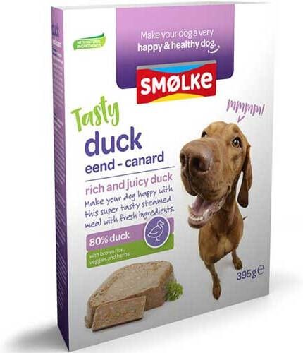 Smolke Vers Gestoomde Maaltijd 395 g Hondenvoer Eend&Groente&Bruine Rijst Hypoallergeen