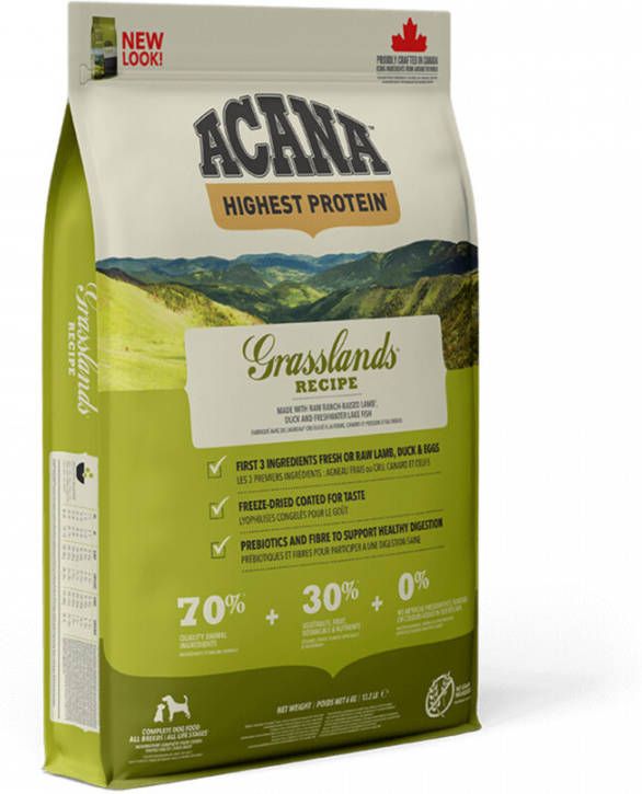 Acana Hondenvoer Highest Protein Grasslands 11, 4 kg