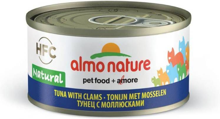 Almo Nature Hfc Cat Natural Blik 70 g Kattenvoer Tonijn&Mosselen Hfc