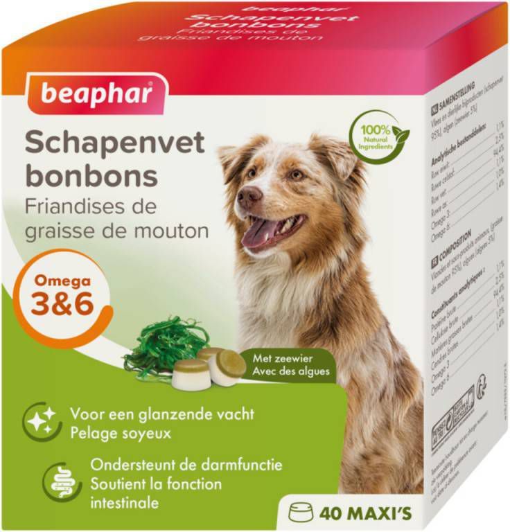 Beaphar Schapenvetbonbons Zeewier Hondensnacks Medium