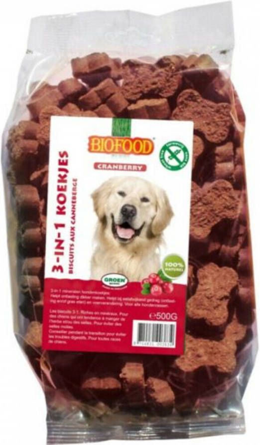 Biofood BF Petfood 3 in 1 Biscuits hondenkoekjes(cranberry)2 x Cranberrysmaak
