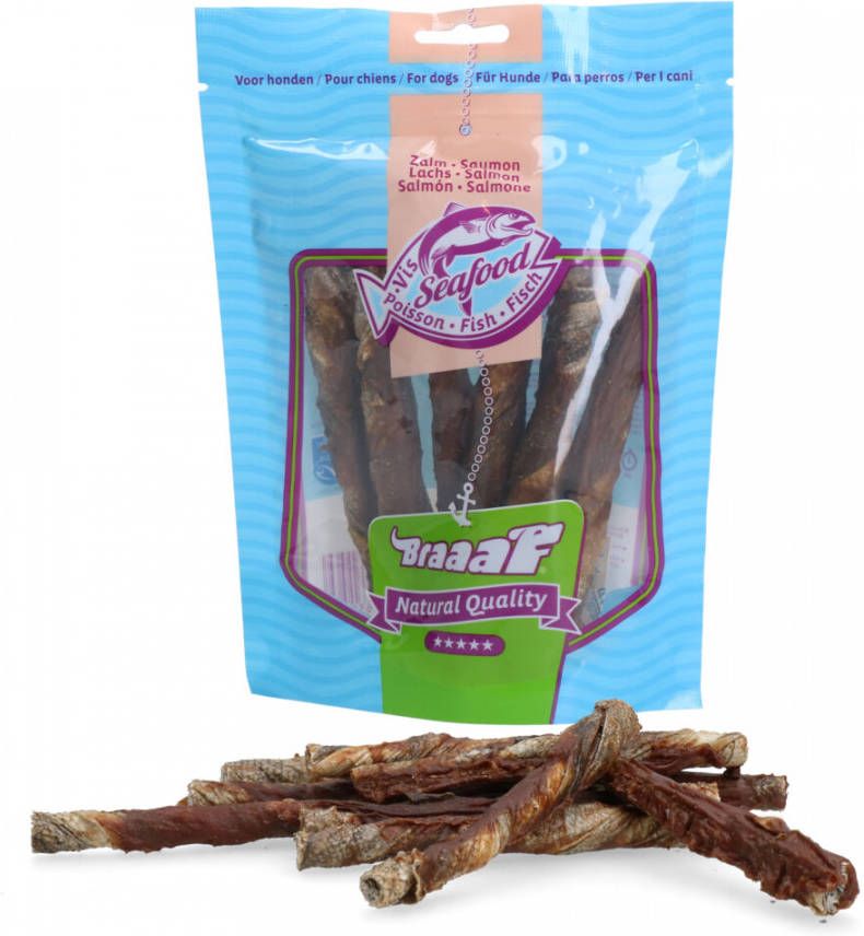 Braaaf 12x Rol sticks Zalm 12 cm 90 gr