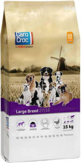 CaroCroc Large Breed Hondenvoer Vlees Granen Gevogelte 15 kg