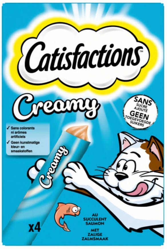 Catisfactions Creamy 4x10 g Kattensnack Zalm