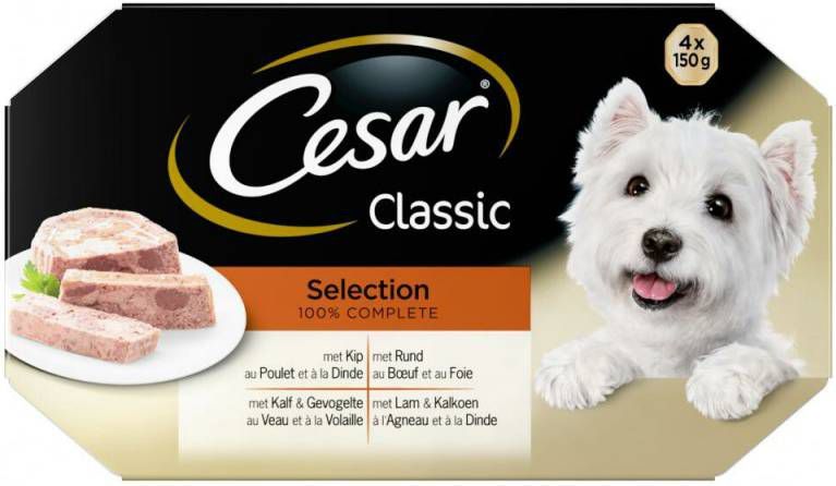 Cesar Alu Multipack Classic Selection In Gelei Hondenvoer 4x150 g