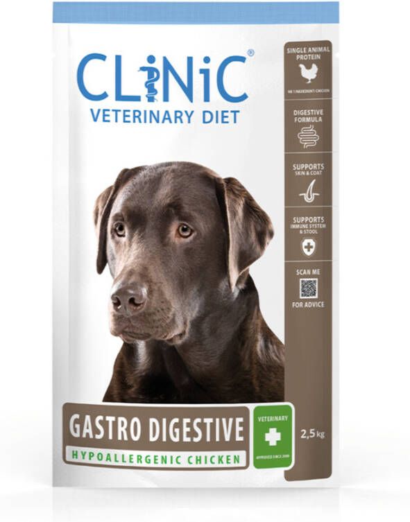 Clinic 4x Hondenvoer Gastro Digestive Kip 2, 5 kg