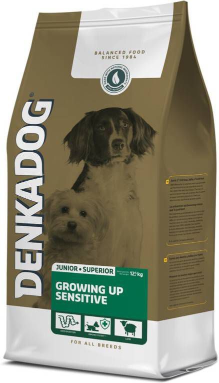 Denkadog Growing Up Sensitive hondenvoer 2 x 12, 5 kg
