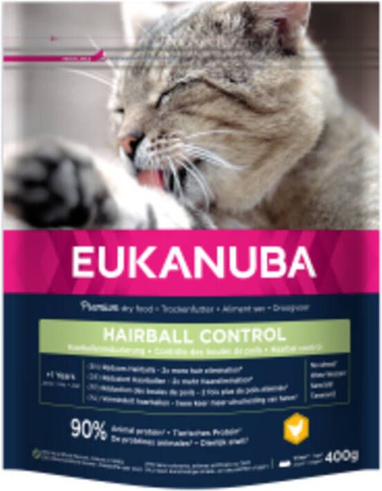 Eukanuba Kattenvoer Adult Hairball Control 400 gr