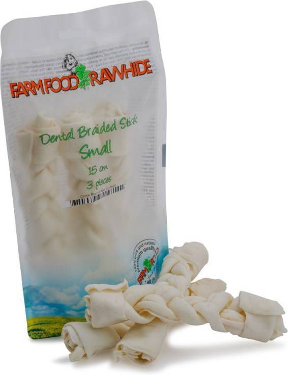 Farm Food Rawhide Dental Braided Stick Rund Hondensnacks 40 g