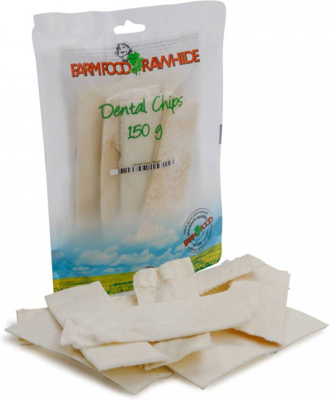 Farm Food Rawhide Dental Chips Hondensnacks Rund 5 x 15 cm 150 g Wit