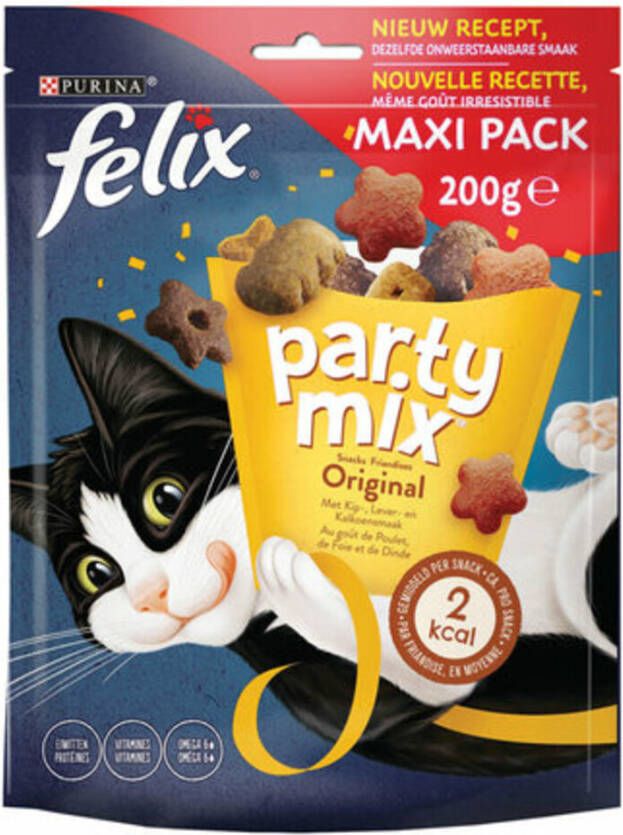 Felix Party Mix Original + Seaside kattensnoep(2x200g)6 x 200 gram