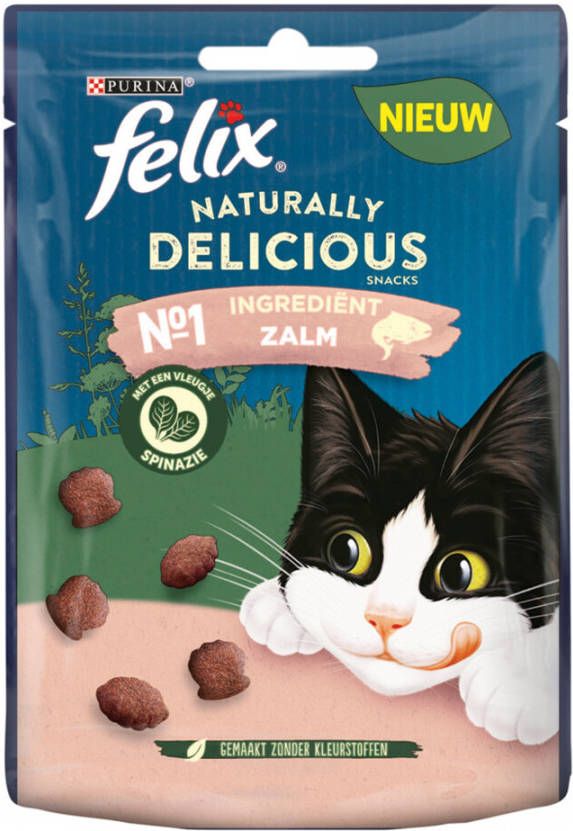 Felix Naturally Delicious Kattensnack Zalm Spinazie 50 g