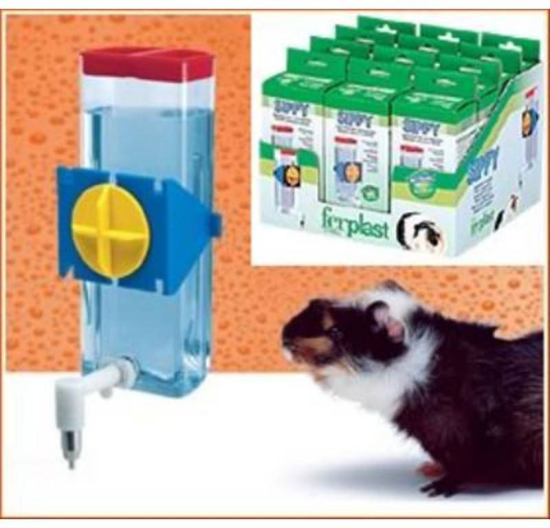 Ferplast Drinkfles Sippy 300 Ml 9, 5 X 8 X 20 Cm Staal Blauw/transparant