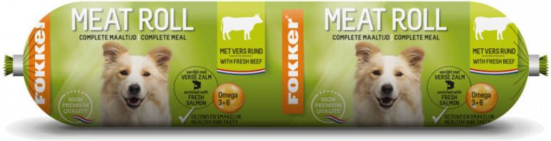 Fokker Dog Meat Roll Hondenvoer Rund Zalm 350 g