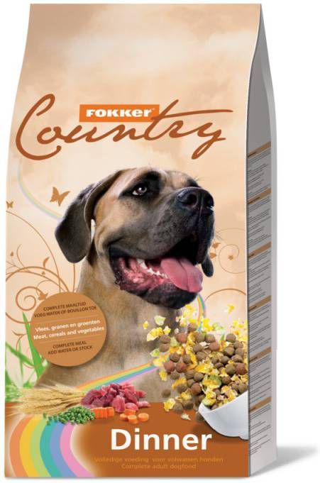 Fokker Country Diner Gevogelte&Groente&Vlees Hondenvoer 15 kg
