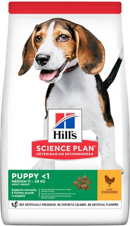 Hill's 4x Science Plan Hondenvoer Puppy Medium Kip 2, 5 kg