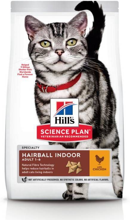 Hill's Science Plan Kattenvoer Adult Hairball&amp, Indoor Kip 3 kg