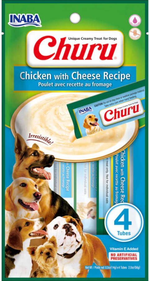 Inaba Churu Dog Chicken With Cheese Recipe Hondensnacks 4 x 14 g