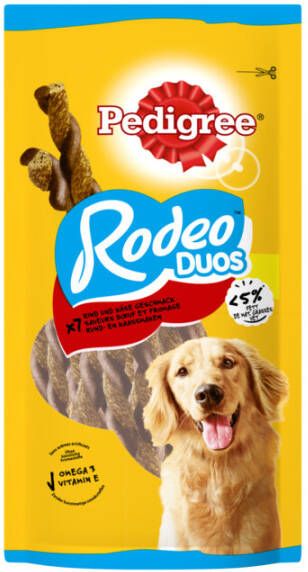Pedigree Rodeo Duos Hondensnacks Rund Kaas 0.123 kg 7 stuks