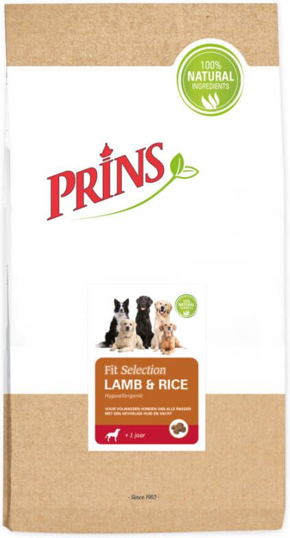 Prins Hondenvoer Fit Selection Dog Lamb&amp, Rice 14 kg