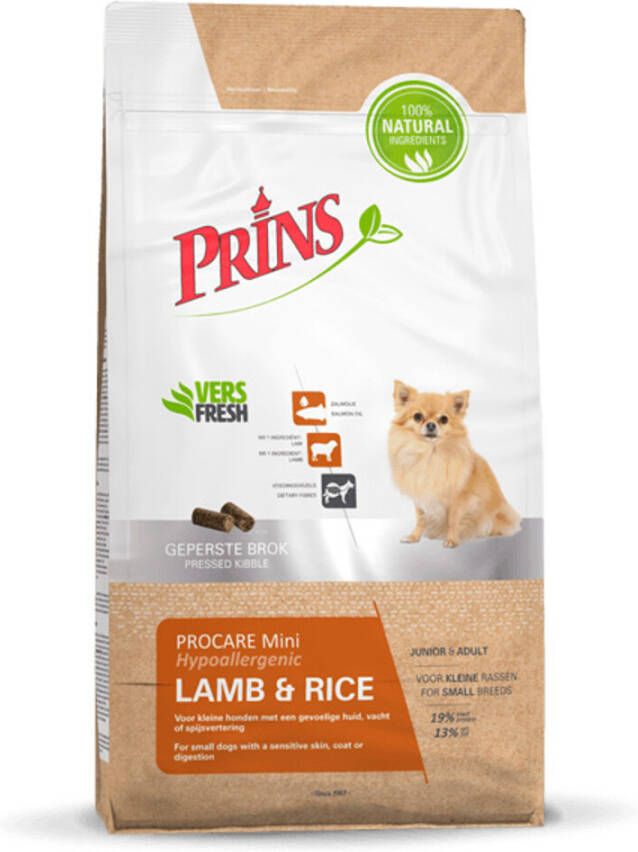 Prins Hondenvoer ProCare Hypoallergic Mini Lamb&amp, Rice 15 kg