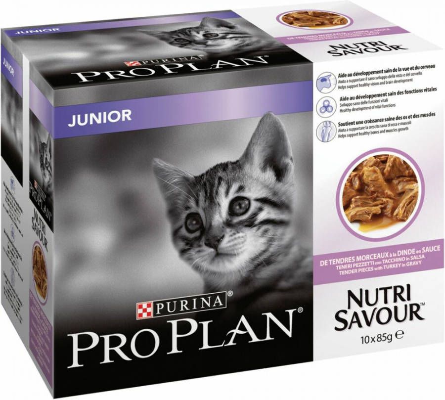 Pro Plan Cat Nutri Savour Junior Multipack Kattenvoer Kalkoen 10x85 g