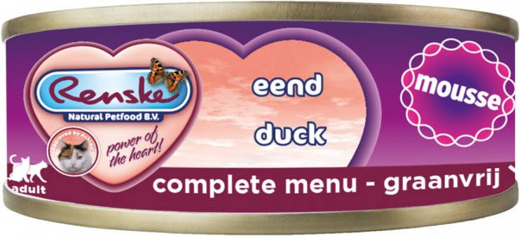 Renske mousse eend kattenvoer(70 gram)2 trays(48 x 70 gr )