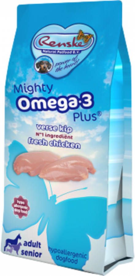 Renske Mighty Omega 3 Plus Adult/Senior Kip 600g