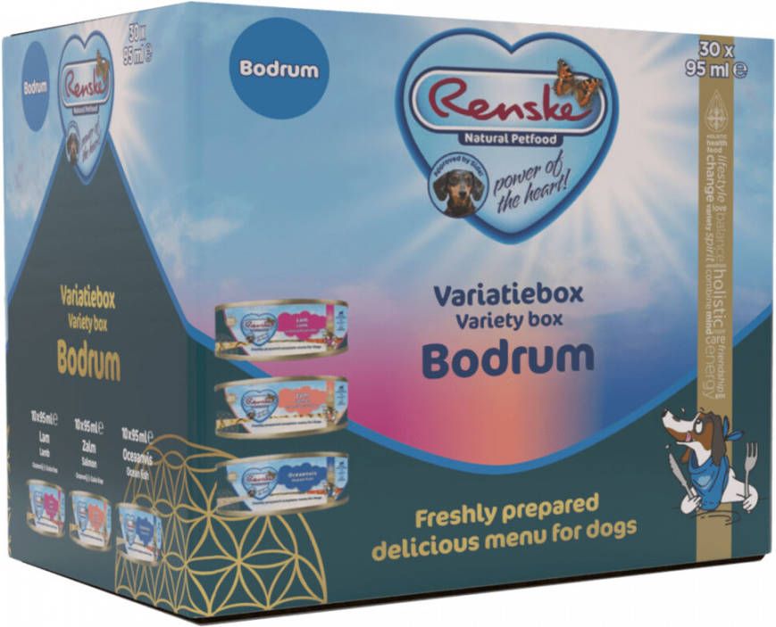 Renske Variatie Box Bodrum Hondenvoer Oceaanvis Zalm Lam 30x90 g Glutenvrij