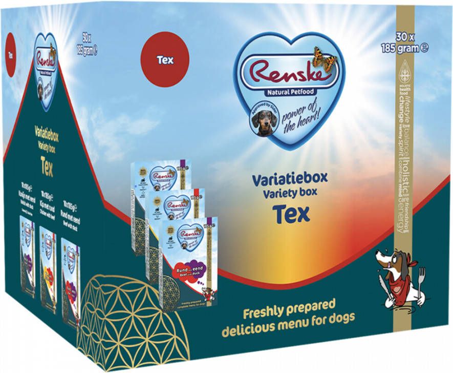 Renske Vers Bereid Variatiebox Tex hondenvoer(30x185g)2 trays(30 x 185 gr )