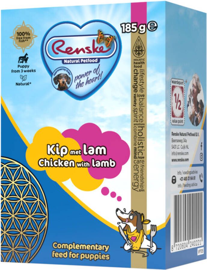 Renske Vers Puppy Tetrapack Puppy Hondenvoer Kip Lam 185 g