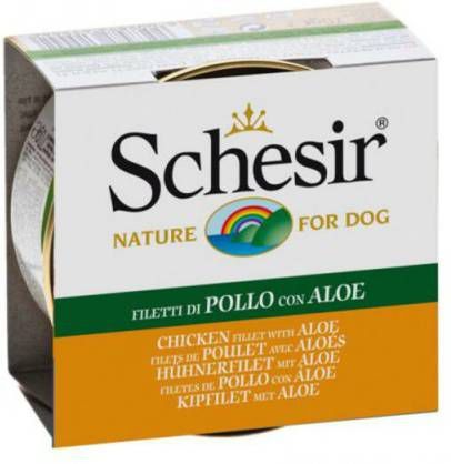 Schesir Hond Blik Gelei 150 g Hondenvoer Kipfilet&Aloë Vera