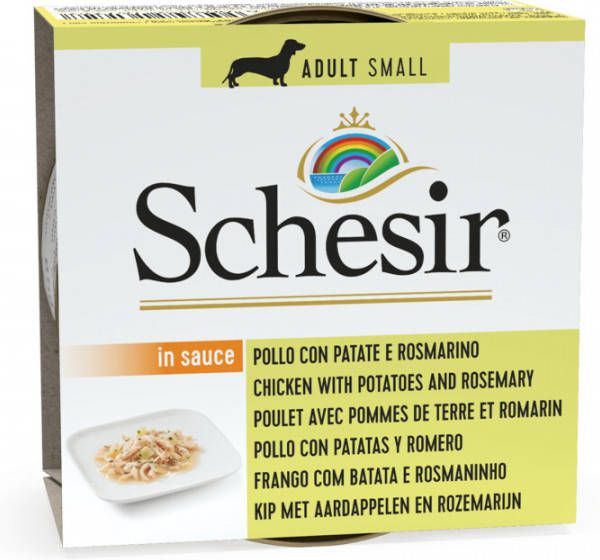 Schesir 14x Hondenvoer Kip Aardappel Rozemarijn in Saus 85 gr