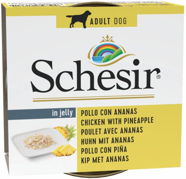 Schesir Hond Blik Gelei 150 g Hondenvoer Kip&Ananas
