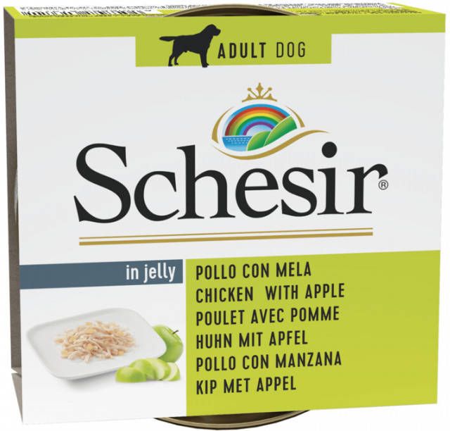 Schesir Hond Blik Gelei 150 g Hondenvoer Kip&Appel