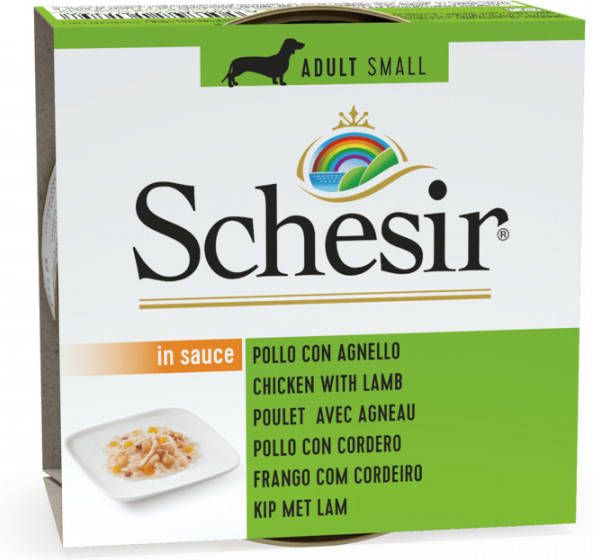 Schesir 14x Hondenvoer Kip Lam in Saus 85 gr