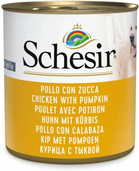 Schesir Hond Blik Gelei 285 g Hondenvoer Kip&Pompoen