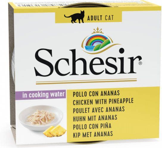 Schesir Kat Blik Gelei 75 g Kattenvoer Kip&Ananas