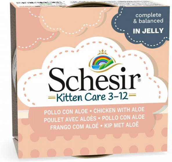 Schesir Kat Blik Kitten Gelei 85 g Kattenvoer Kip&Aloë Vera